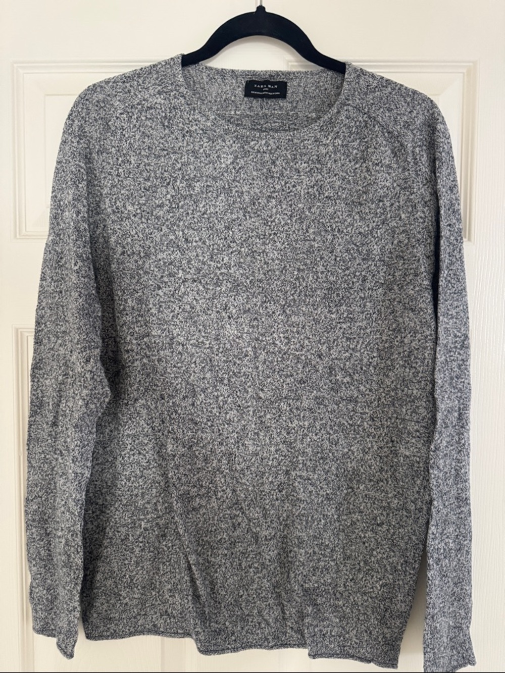 Zara Men's Gray Speckled Crewneck Sweater